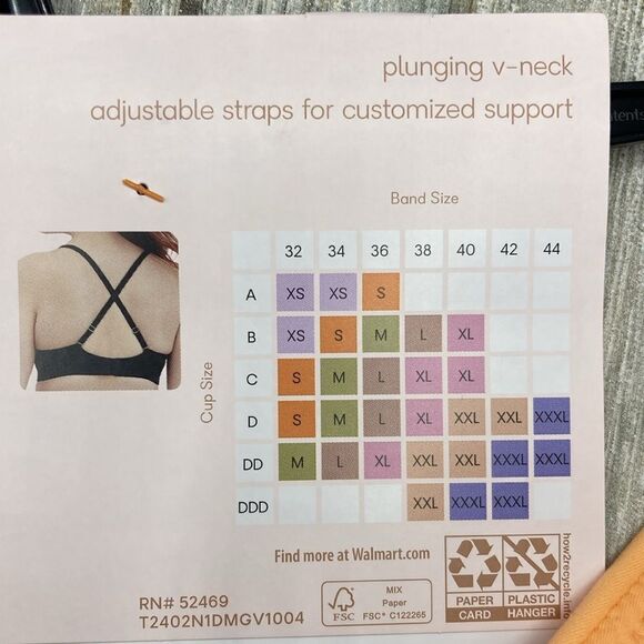 Women's Unlined Soft Comfy Brushed Plunge Bralette Size XL - Picture 7 of 7